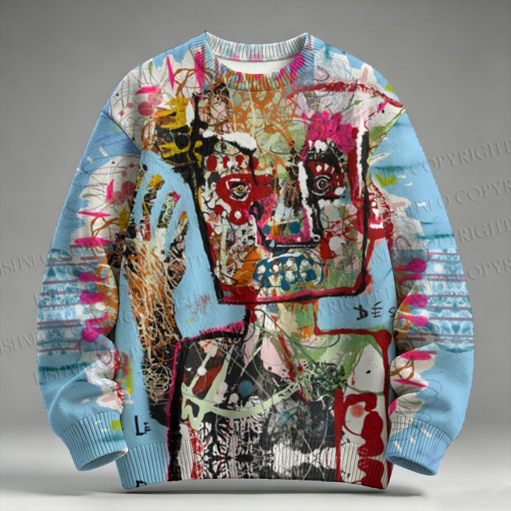 Jean-Michel Basquiat Graffiti Raglan Sweater
