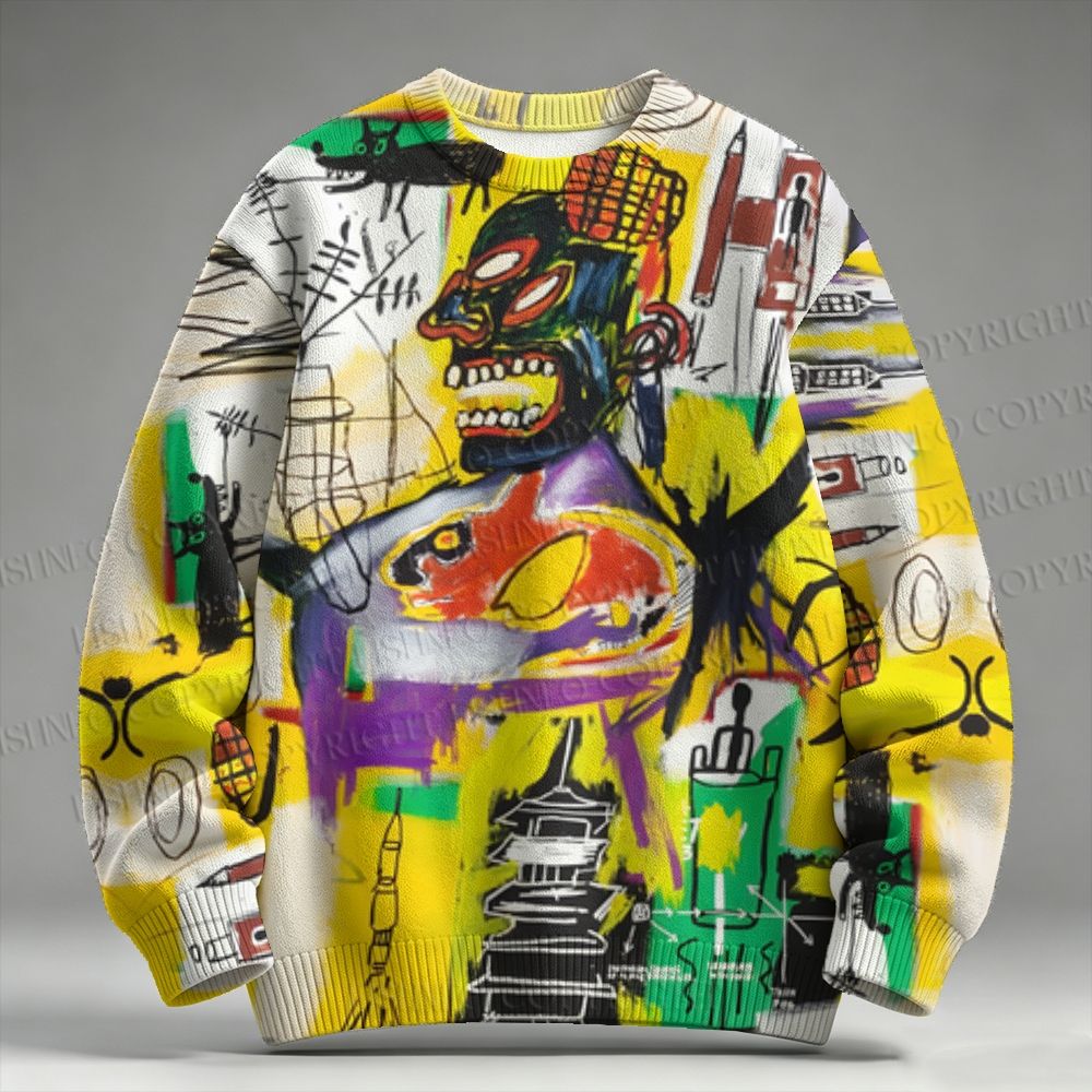 Jean-Michel Basquiat Graffiti Raglan Sweater