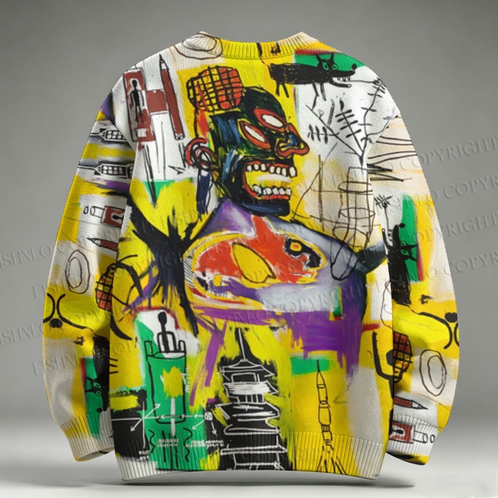 Jean-Michel Basquiat Graffiti Raglan Sweater