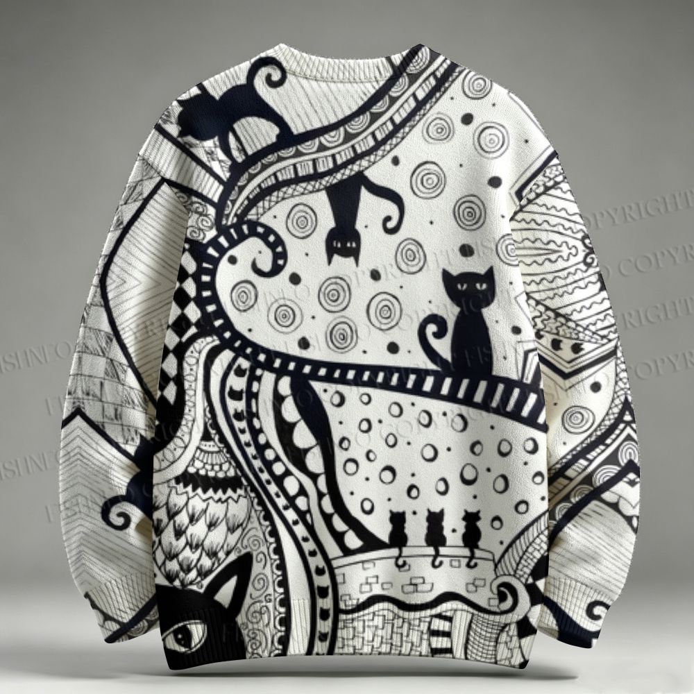 The Black Cat's Dream Raglan Sweater