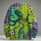 Abstract Octopus Printed Raglan Sweater