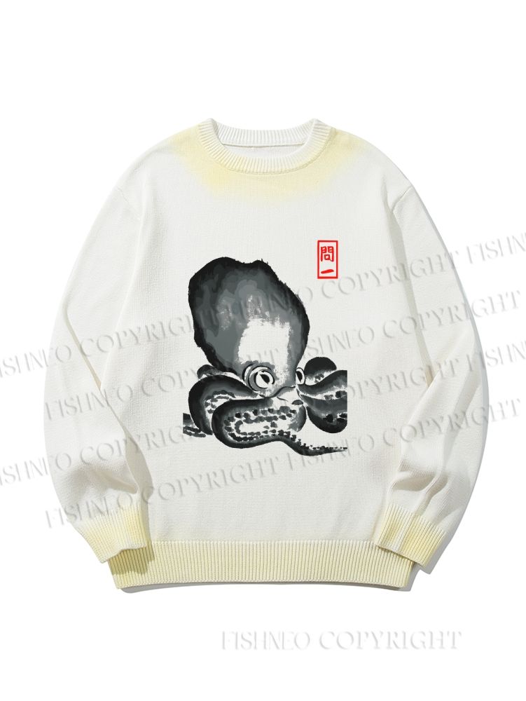 Unisex Octopus Gradient Casual Sweater