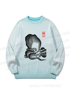 Unisex Octopus Gradient Casual Sweater