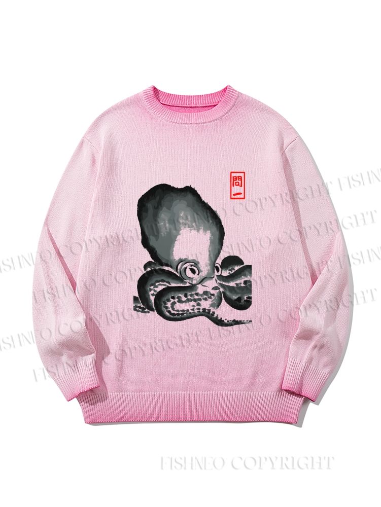Unisex Octopus Gradient Casual Sweater