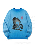 Unisex Octopus Gradient Casual Sweater