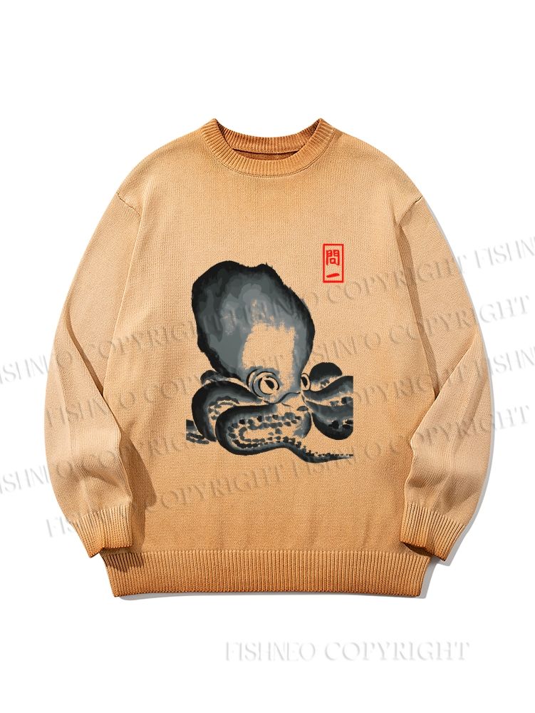 Unisex Octopus Gradient Casual Sweater