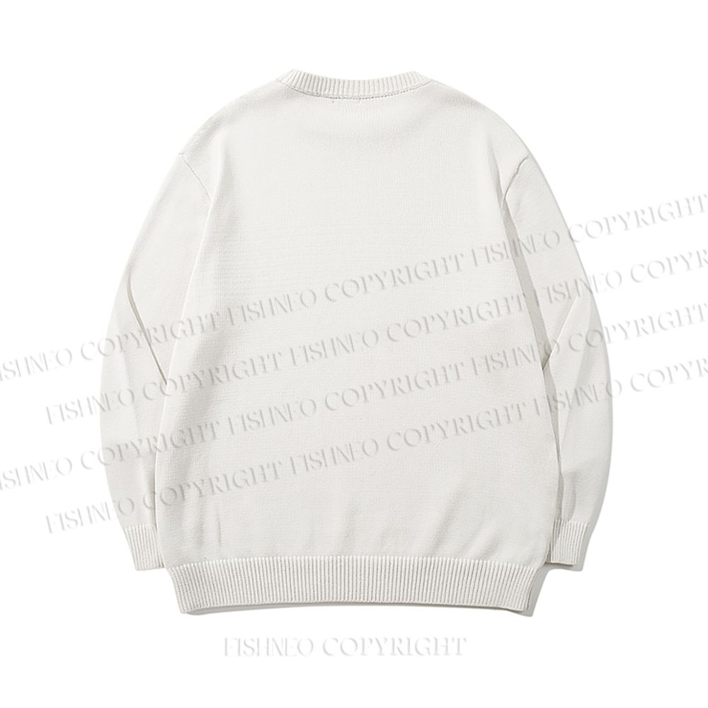 Fuzzy Tiger Sketch Core-spun yarn long-sleeve sweater