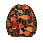 Orange Fish Core-spun yarn long-sleeve sweater