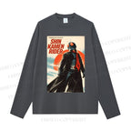 Unisex Shin Kamen Rider Casual Cotton Printed Long Sleeve T-shirt