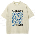 Unisex Fresh Sardines Printed Washed Tee