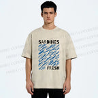 Unisex Fresh Sardines Printed Washed Tee