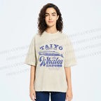 Unisex Taiyo Whales Printed Washed Tee