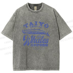 Unisex Taiyo Whales Printed Washed Tee