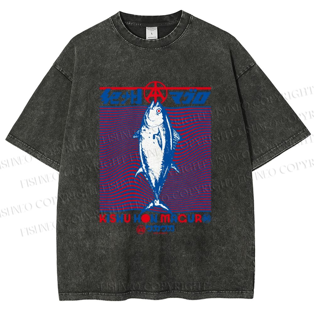 Unisex Kishu Hon Maguro Printed Washed Tee
