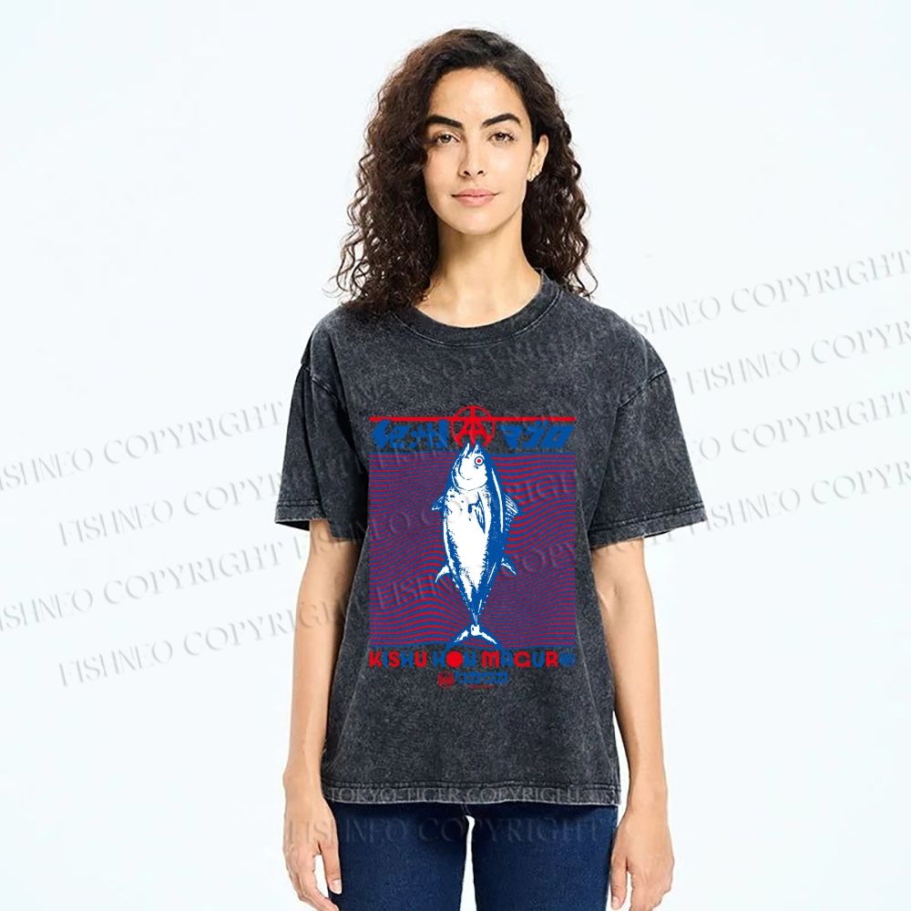 Unisex Kishu Hon Maguro Printed Washed Tee