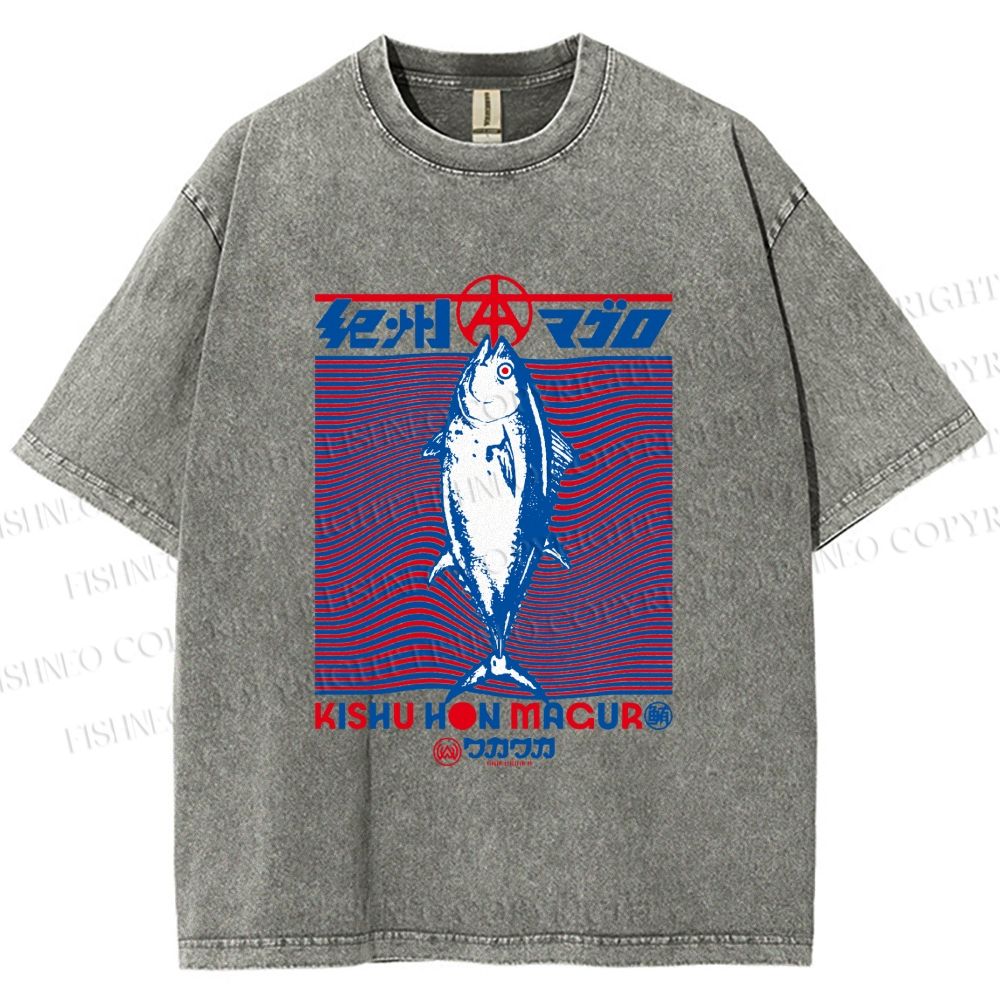 Unisex Kishu Hon Maguro Printed Washed Tee