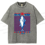 Unisex Kishu Hon Maguro Printed Washed Tee