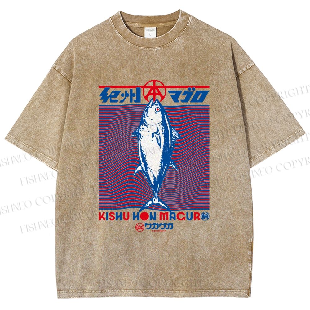 Unisex Kishu Hon Maguro Printed Washed Tee