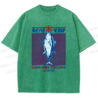 Unisex Kishu Hon Maguro Printed Washed Tee