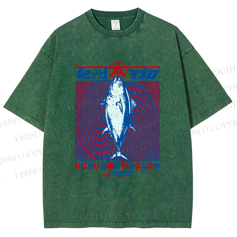 Unisex Kishu Hon Maguro Printed Washed Tee