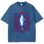 Unisex Kishu Hon Maguro Printed Washed Tee