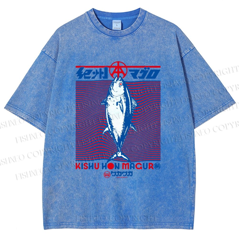 Unisex Kishu Hon Maguro Printed Washed Tee