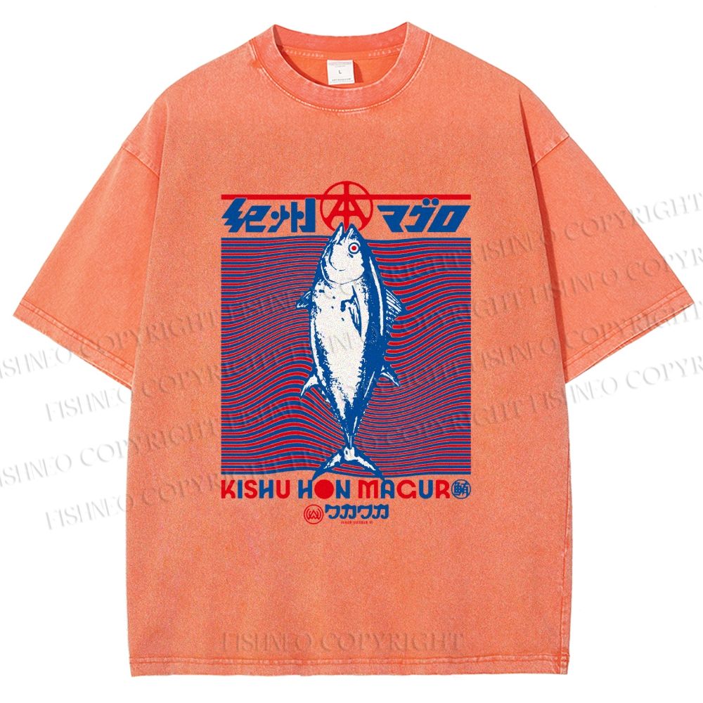 Unisex Kishu Hon Maguro Printed Washed Tee