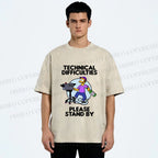 Unisex The Simpsons Meme Technical Difficulties Printed Washed Tee