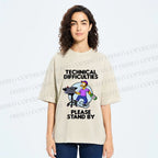 Unisex The Simpsons Meme Technical Difficulties Printed Washed Tee