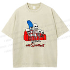Unisex The Simpsons Skeleton Couch Gag Printed Washed Tee
