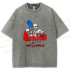 Unisex The Simpsons Skeleton Couch Gag Printed Washed Tee