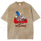 Unisex The Simpsons Skeleton Couch Gag Printed Washed Tee
