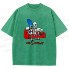 Unisex The Simpsons Skeleton Couch Gag Printed Washed Tee