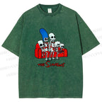 Unisex The Simpsons Skeleton Couch Gag Printed Washed Tee