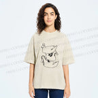 Unisex Funny Ducks Jenga Printed Washed Tee