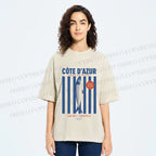 Unisex Retro Fish Market Printed Washed Tee