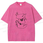Unisex Funny Ducks Jenga Printed Washed Tee