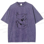 Unisex Funny Ducks Jenga Printed Washed Tee