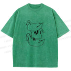 Unisex Funny Ducks Jenga Printed Washed Tee