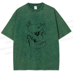 Unisex Funny Ducks Jenga Printed Washed Tee