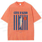 Unisex Retro Fish Market Printed Washed Tee