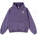 Unisex Casual Mount Fuji Printed Double-sided Washed Hoodie