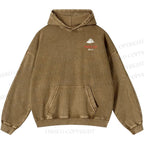 Unisex Casual Mount Fuji Printed Double-sided Washed Hoodie