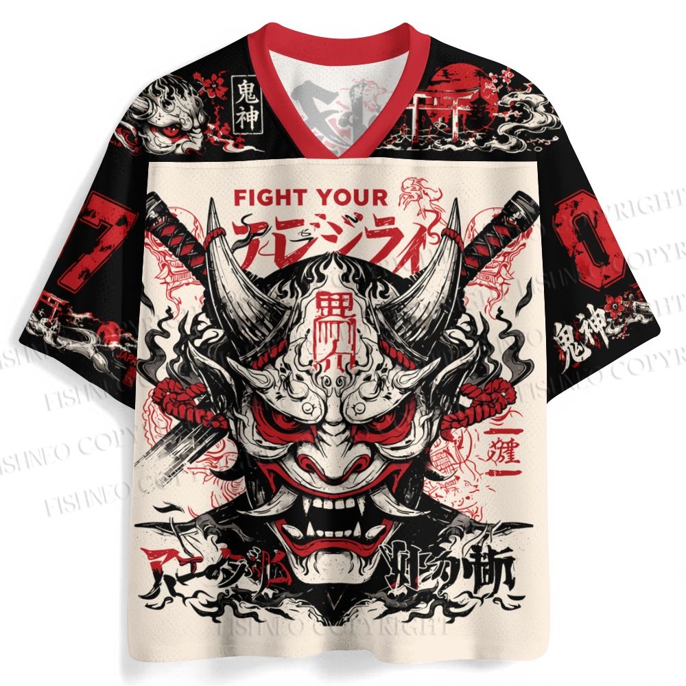Oni Mask Samurai Jersey Shirts