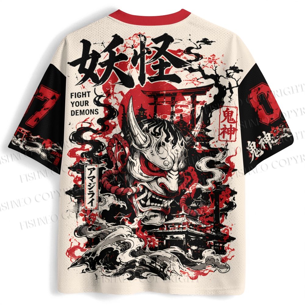 Oni Mask Samurai Jersey Shirts