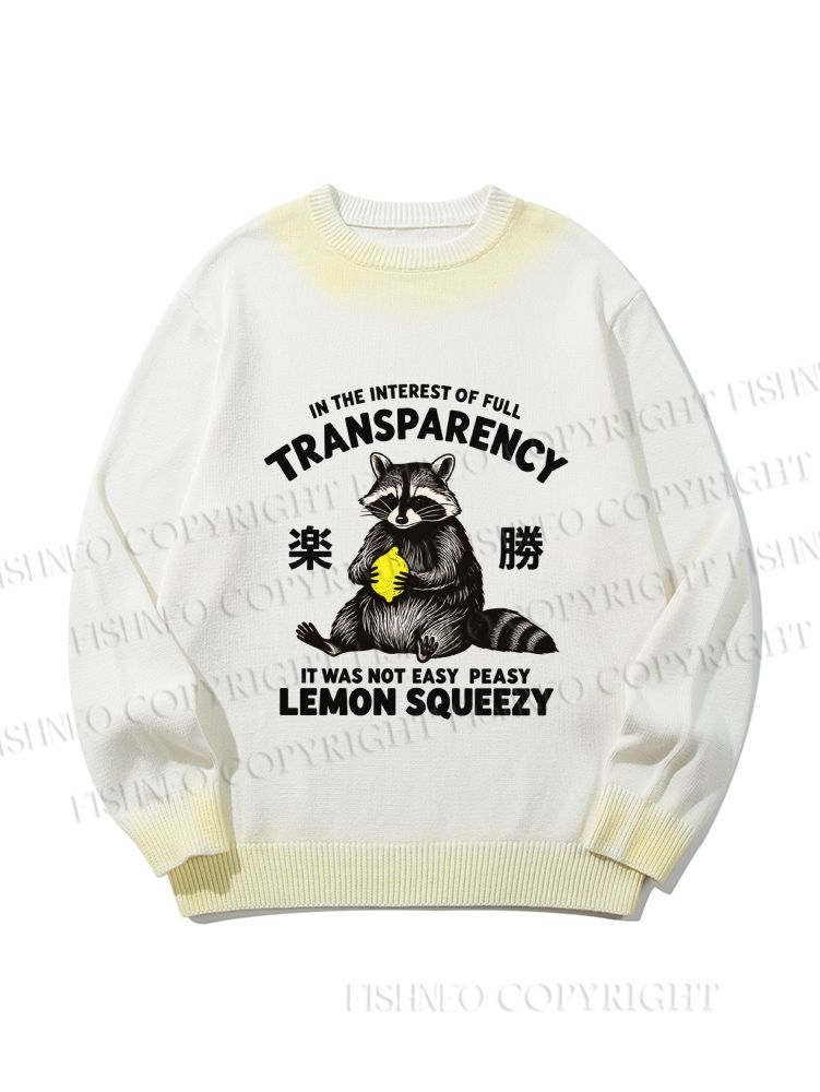 Unisex It Was Not Easy Peasy Lemon Squeezy Raccoon Gradient Casual sweater