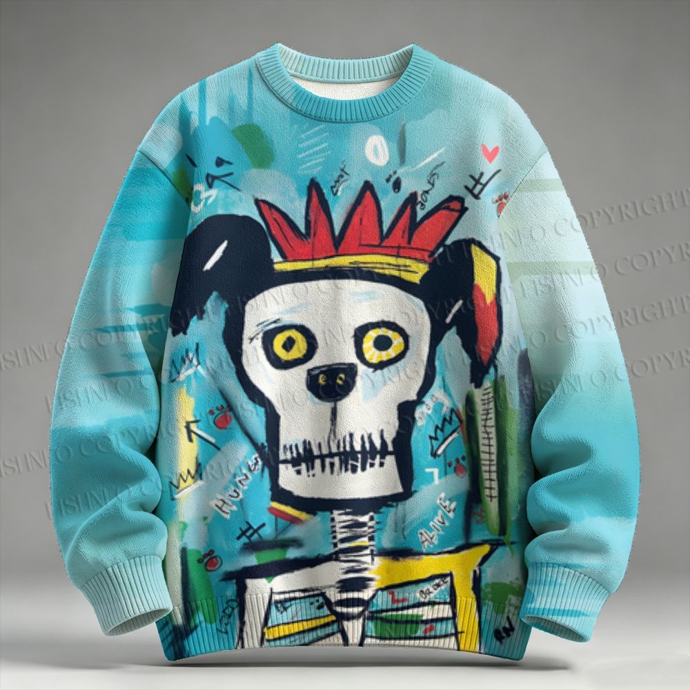 Dog 8-Homage-Basquiat Raglan Sweater