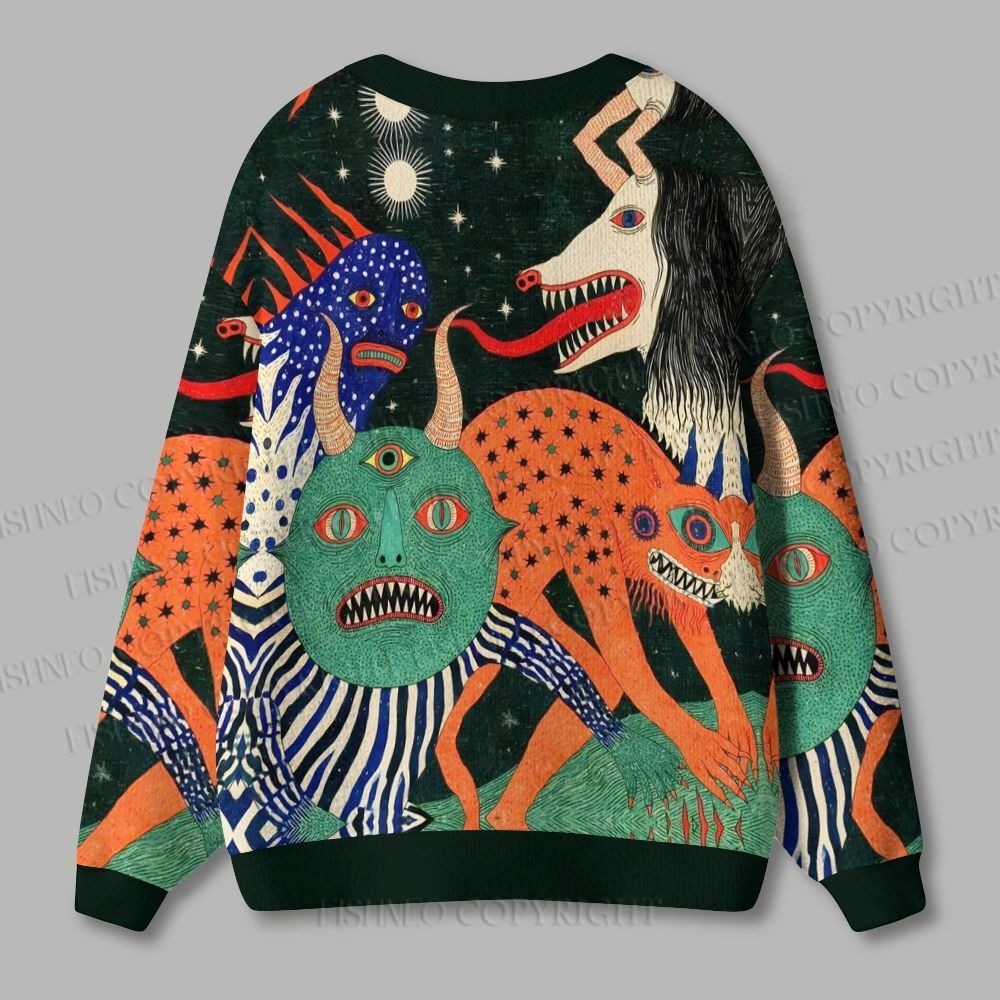 Japanese Monster Ugly Cardigan Sweater