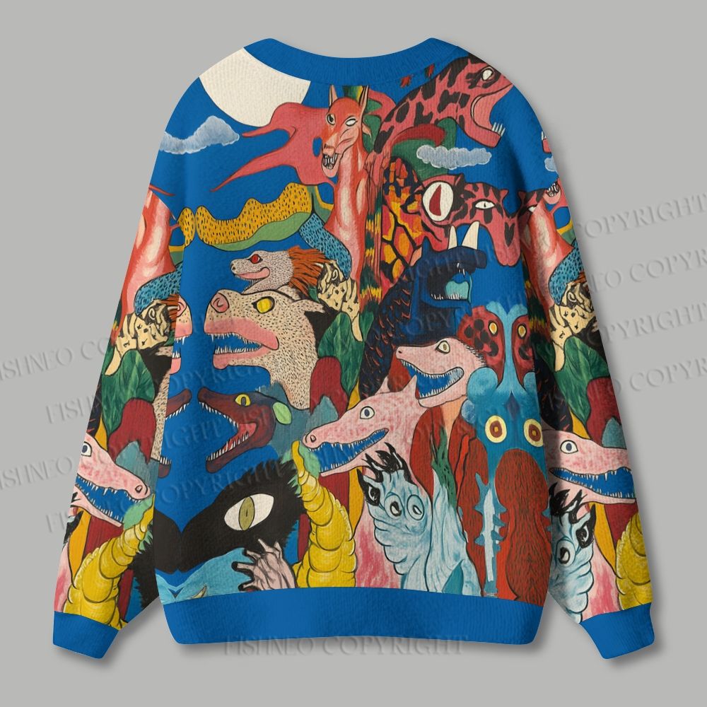 Japanese Monster Ugly Cardigan Sweater