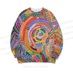 Abstract Dots Graffiti Core-spun yarn long-sleeve sweater